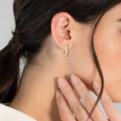 ISA Goldohrringe mit Zirkon