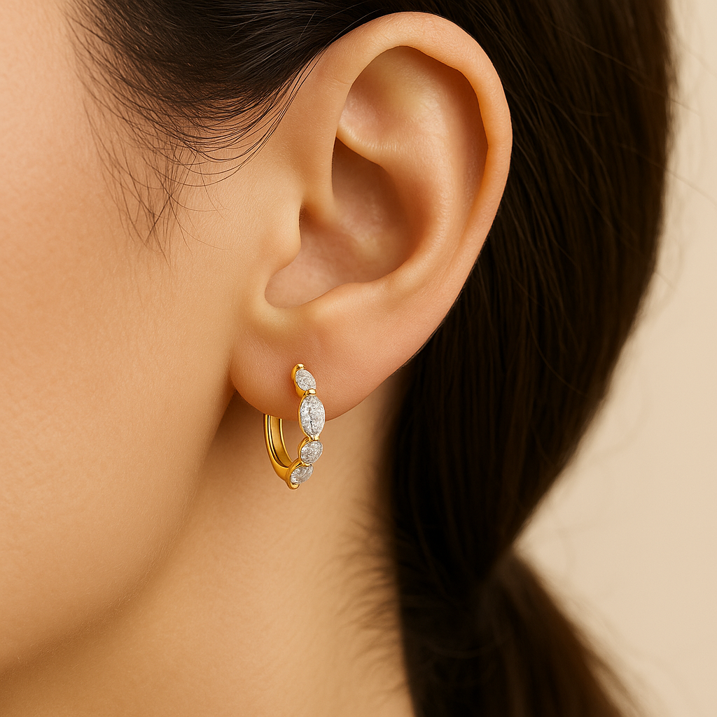 AILA Gold-Diamant-Ohrringe