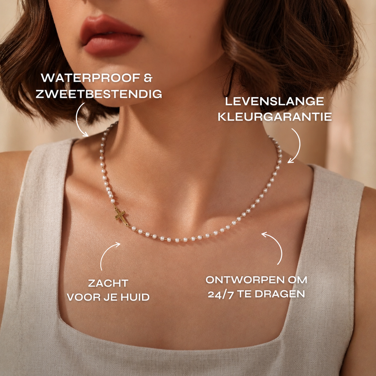 Gracia | Parelketting met Kruis